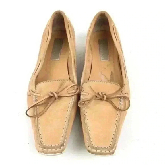 Michael Kors Flat 5.5 Orange Italian Suede Driving - Picture 2 of 9